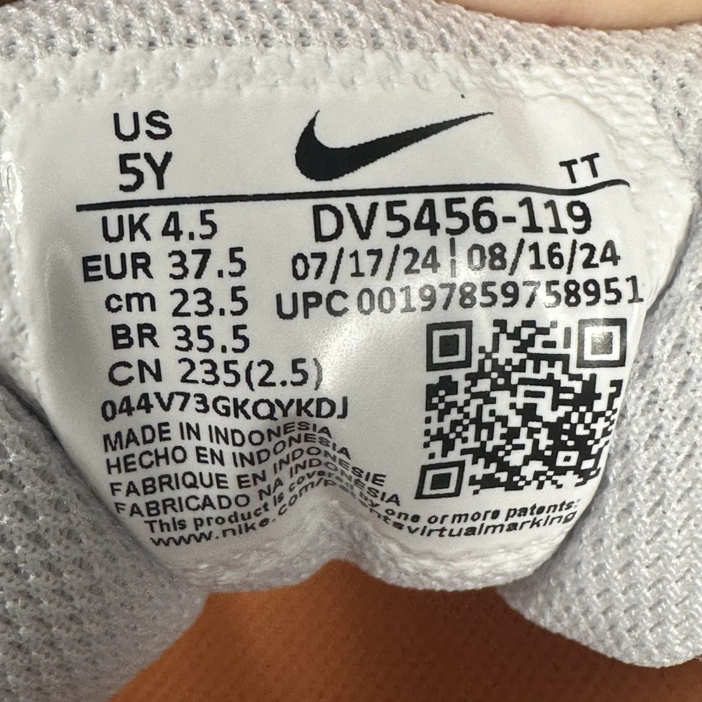 Nike Court Borough Low Recraft Gs White Peach Cream DV5456-119 Size 5Y